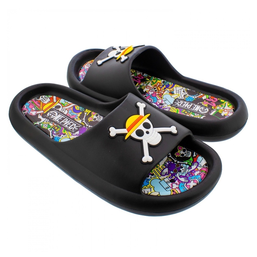 One Piece Slides Unisex Black Excellence Straw Hat Pirates Anime‎ Graphic